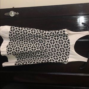 White and grey pattern sun dress, size Small
